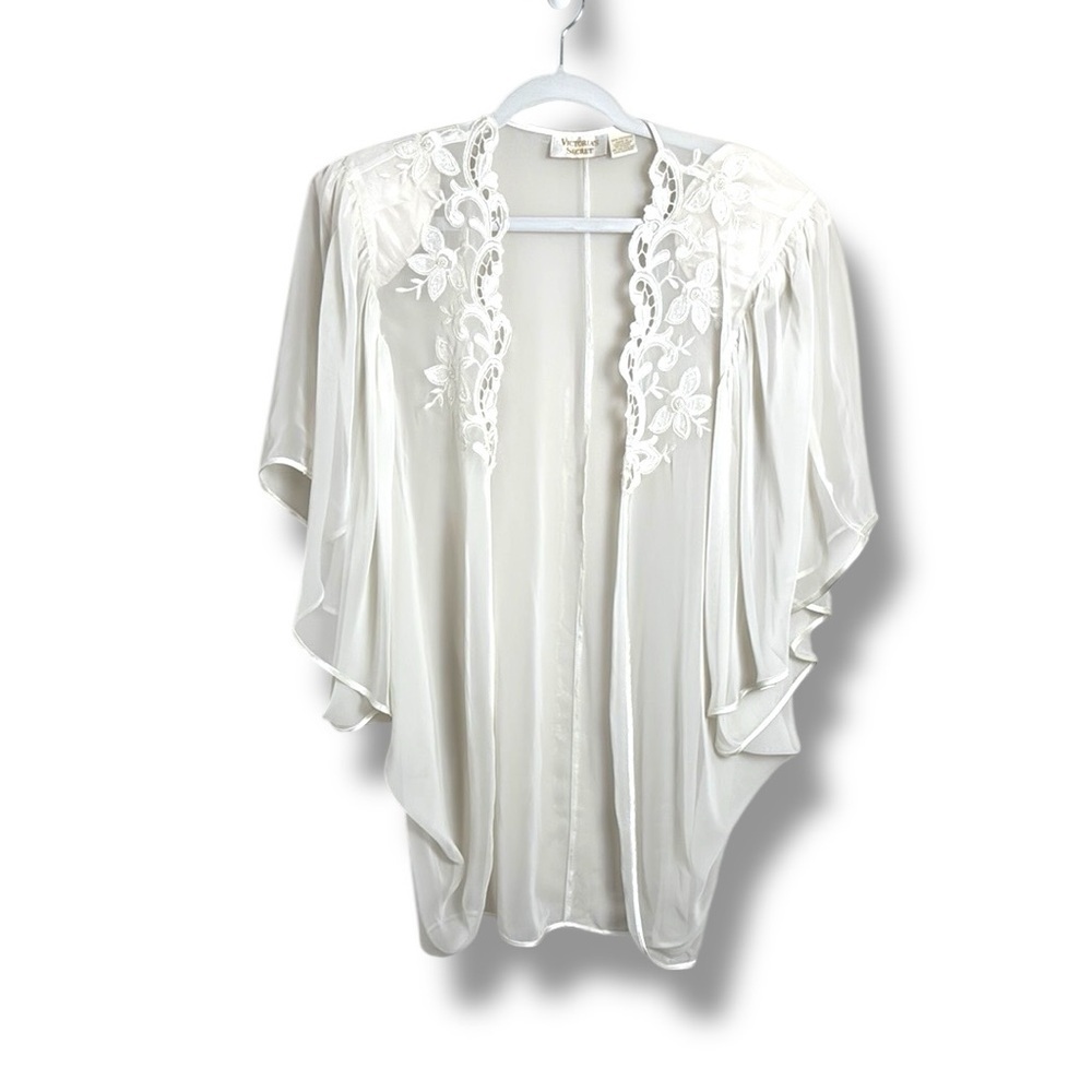 Vintage Victoria’s Secret Gold Label White Lace Cape Bridal Wedding